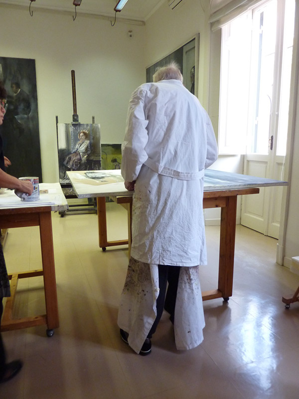 Alberto Sughi al lavoro nello Studio di Roma-848