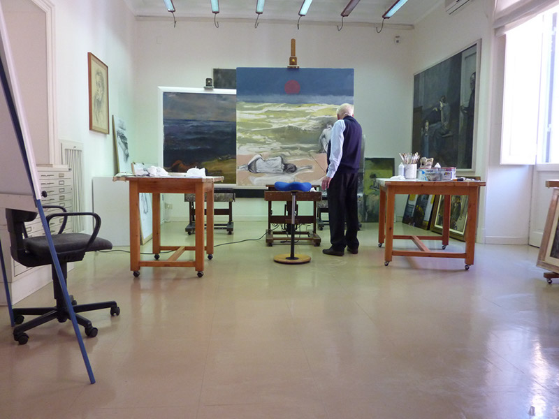 Alberto Sughi nello Studio di Roma-576