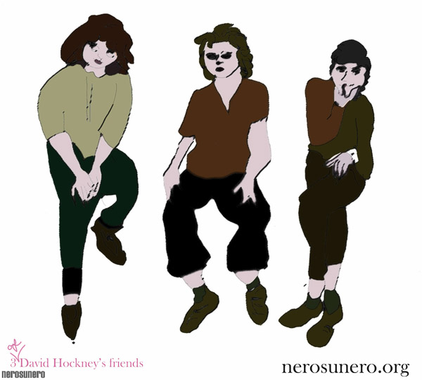 #31 Three friends (after David Hockney) 2006