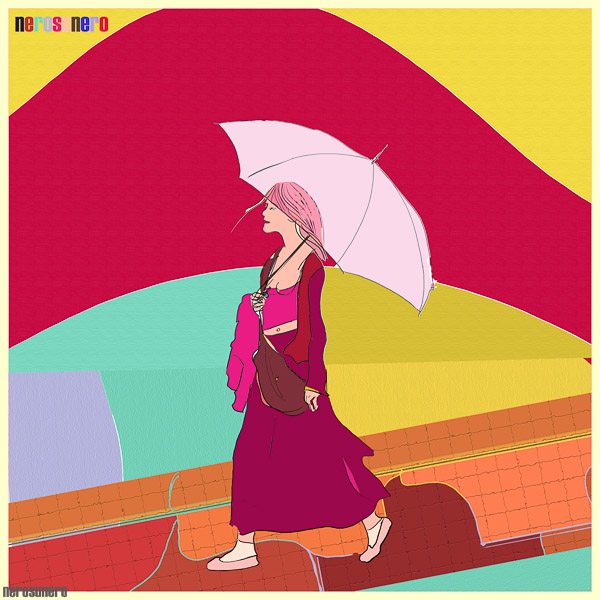 #116 Young girl with pink umbrella 2007