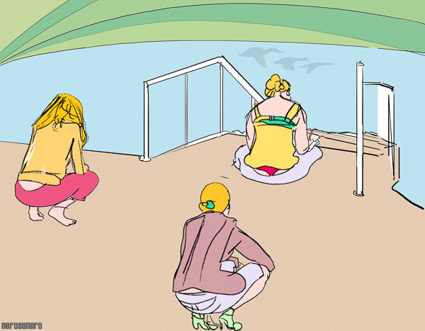 #79 Three girls waiting 2007