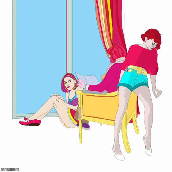 # 327 Reading room (with three girls) 2009