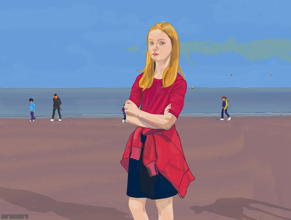 #736 Young girl with dog 2013