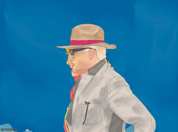 #748 Hat with reds and blues 2013