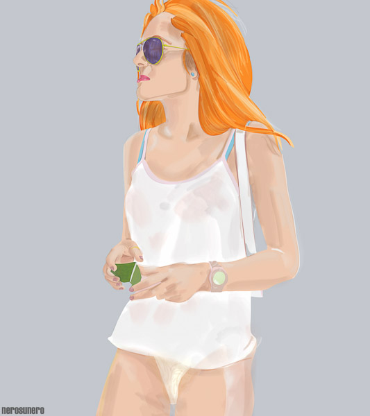 #763 A girl with sun glass 2013