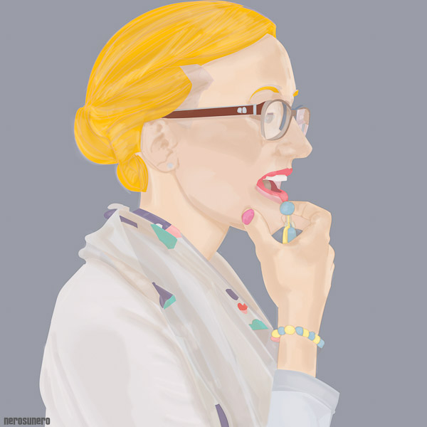 #823 Woman playing with her necklace 2014