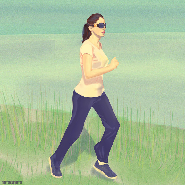 #845a Outside (Green on Blue) #1 2014