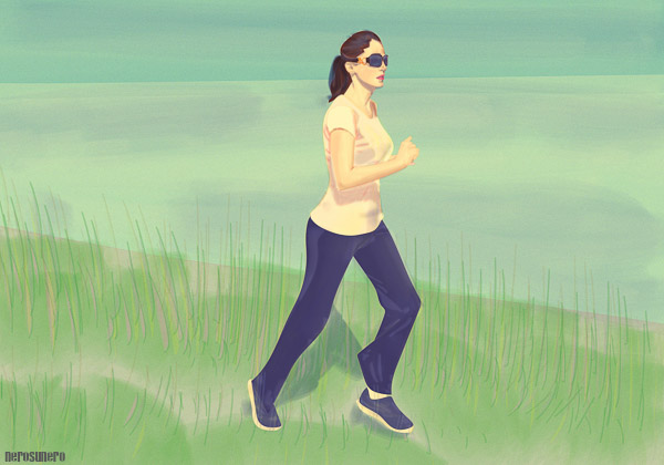 #845b Outside (Green on Blue) #2 2014