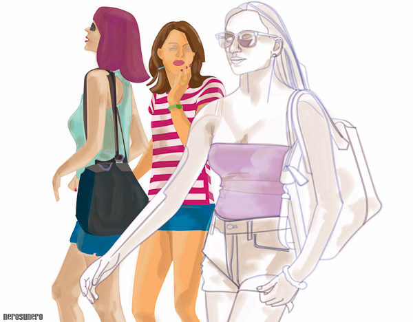 #876DZ Three young figures 2014