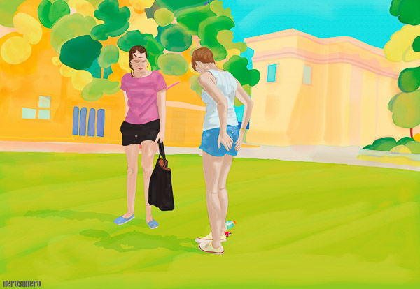 #883 Square B3 /Girls At the green/ (Mannheim Series no7) 2014