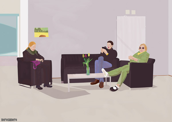 #917 Resting time at the Art fair / or nice interior with three 2015