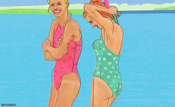 #966B Two Bathers No2 2015, 38.7x55cm  Edition on 1