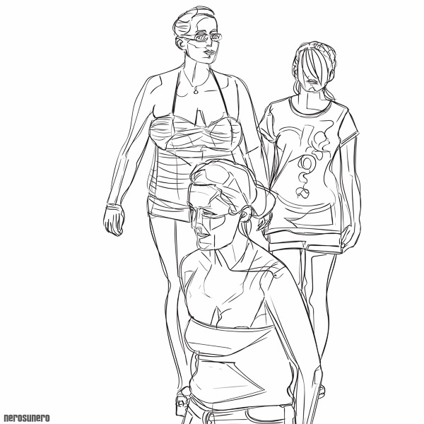 #968 Three Women (Drawing) 2015