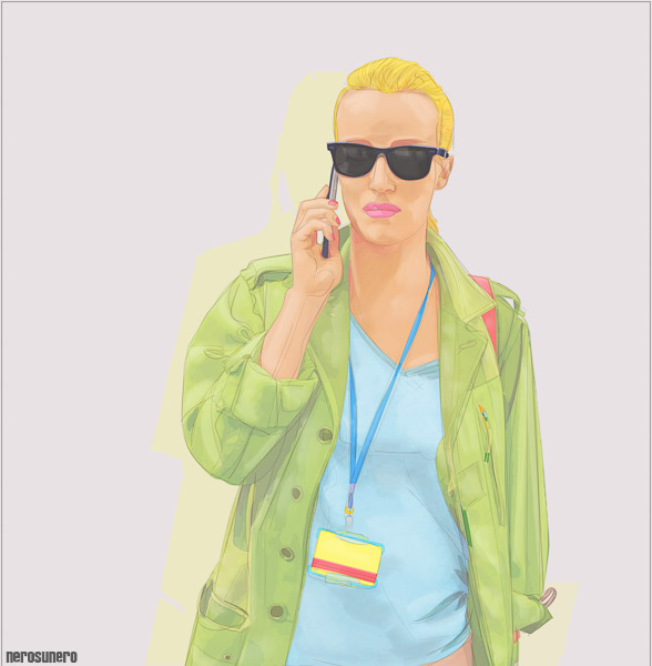 #969A Figure / Girl with sunglasses and badge 2015