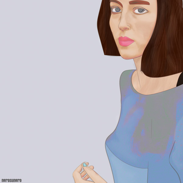 #975D Woman in Blue (Detail) 2015