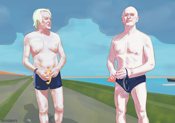 #980DA Two Swimmers (Close Up) 2015