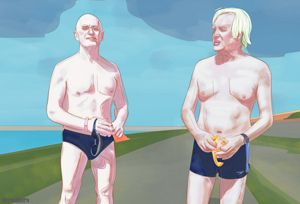 #980DB Two Swimmers (Close Up) 2015