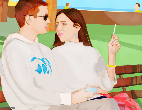 #986D A cigarette at tthe market (D)