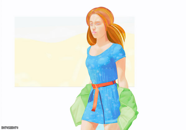 #1003B Interior with girl and large painting 2016