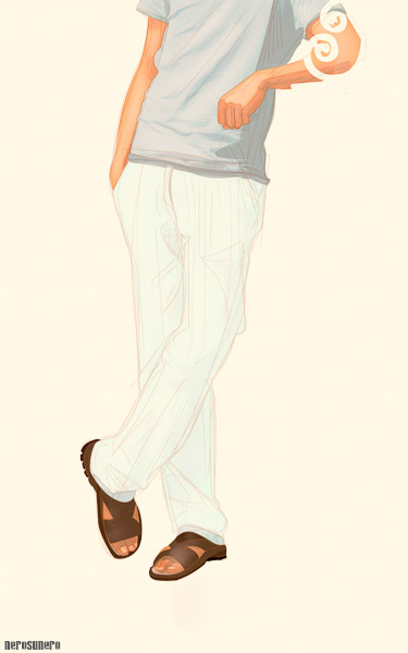 #1004E Two figures outside (Man only) 2016