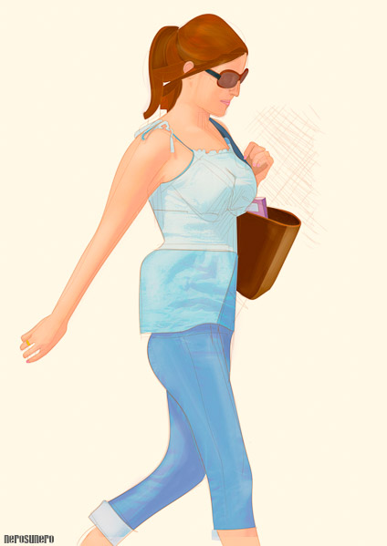 #1004F Two figures outside (Woman only) 2016