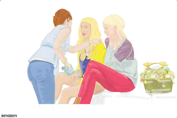 #1020A Three young women no 1 2016