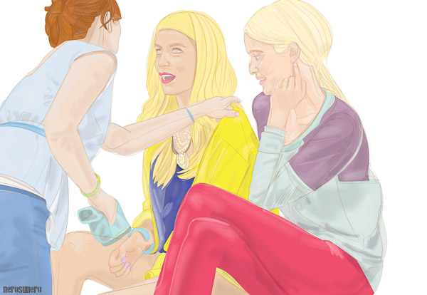 #1020B Three young women no 1 2016