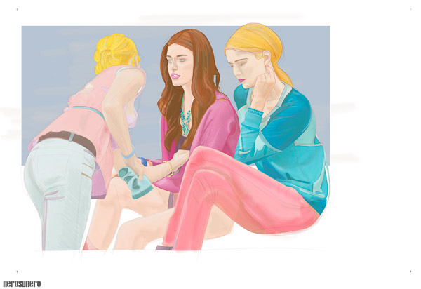 #1021A Three young women no 2 2016