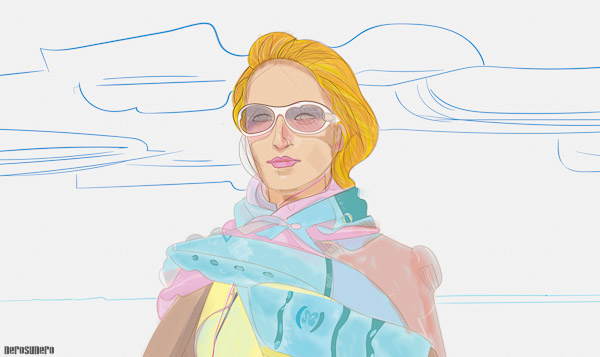 #1032D Roxanne with blue scarf (Close Up) 2016