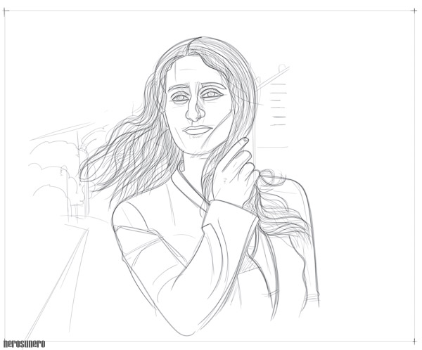 #1044a Portrait of girl walking the street 2016