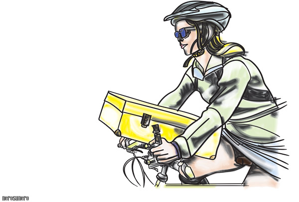 #1067A Yellow Cyclist 2016