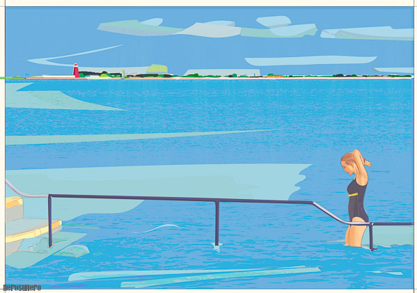 #998A Paula leaving the sea 2016