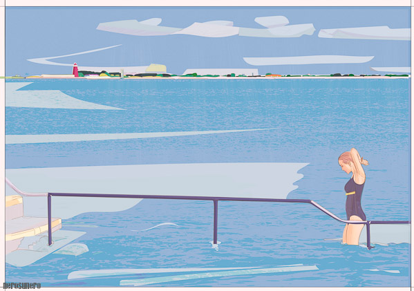 #998B Paula leaving the sea (B) 2016