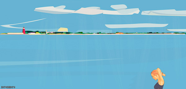 #998E Paula leaving the sea (E) 2016