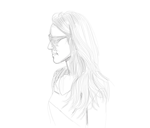 #1126DR Drawing of Laura. Open air. 2017