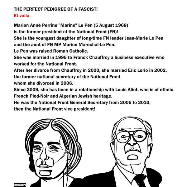 #1148D Pedigree af a fascist. Marine Le Pen (French Elections 2017) 2017