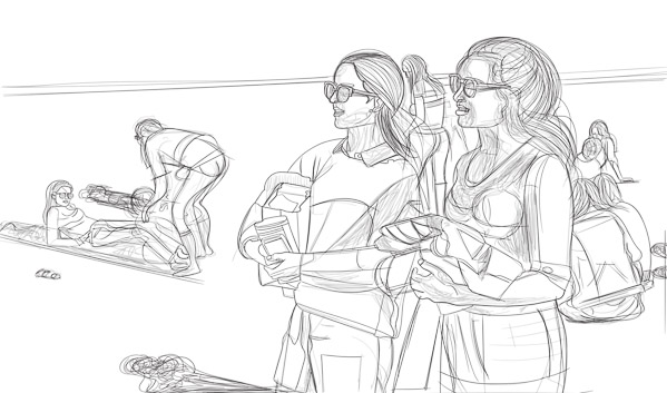 #1150A Two Girls Standing 2017