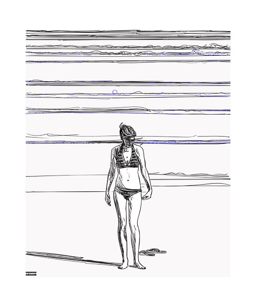 #1158Drawing Beach (Drawing) 2017