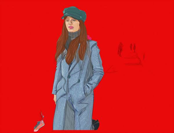 #1203A Laura in Milan (Red Squares) 2017