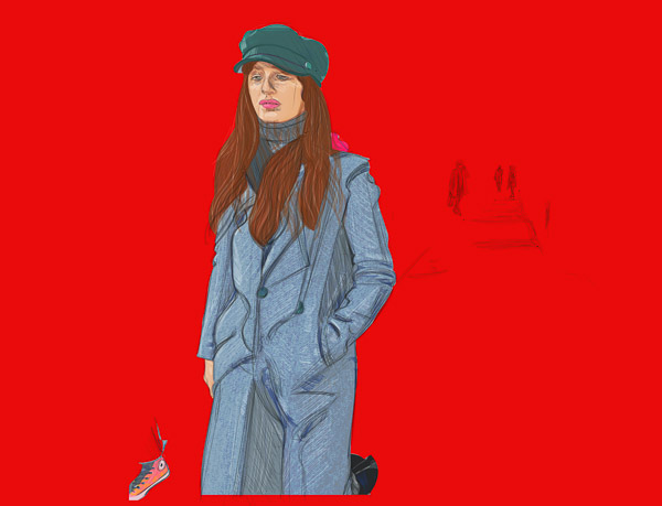 #1203A Laura in Milan (Red Squares) 2017