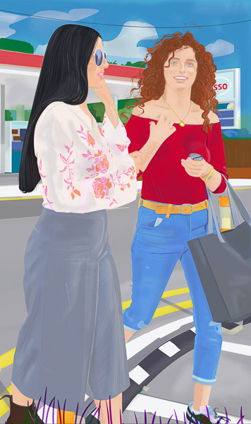 #1238C Two girls outside 2018