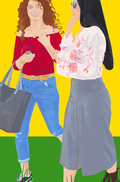 #1238E Two girls outside 2018