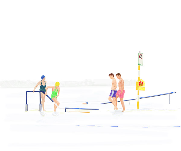 #1244A The beach at Seapoint (Bathers) 2018