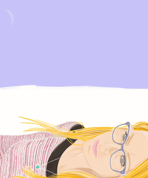 #1262B Girl with glass (under the sky) 2018