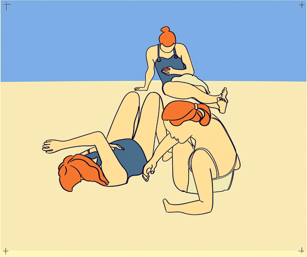 #1278C Three girls at the beach 2018