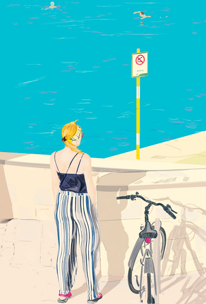 #1289A Balcony on the sea | Bathers at Martello's Tower  2018