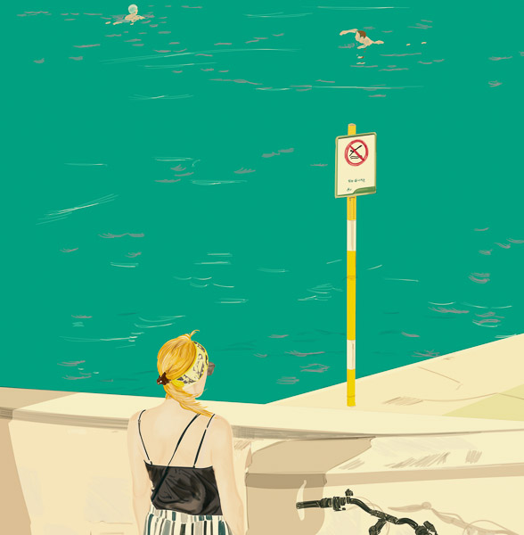 #1289B Balcony on the sea | Bathers at Martello's Tower  2018