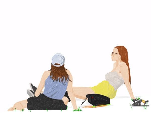 #1292A Summer Girls on Grass at Merrion Square 2018