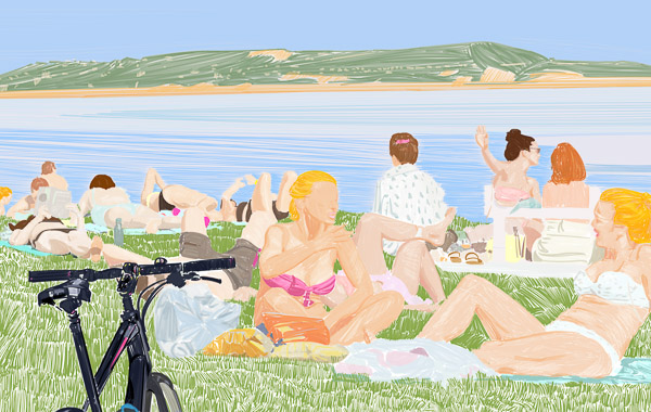 #1294B Grass & Sea | Bathers on Grass 2018