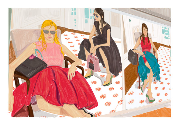 #1328A Large Interior with three girls (Christian Dior) 2018